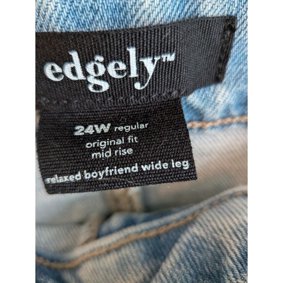 Edgely Women's Plus Size Jeans 24W Relaxed Wide Leg Boyfriend Mid Rise Original - Picture 8 of 16